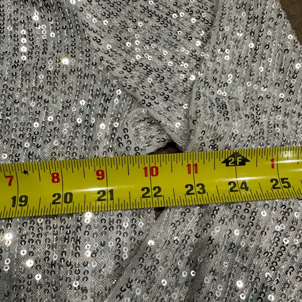 All Over Silver Sequin Button Up - image 2
